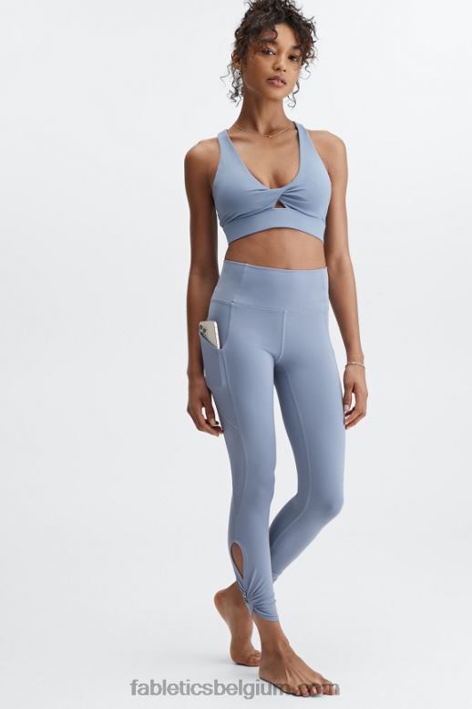 vervaagde denim vrouwen oasis twist sportbeha 110 Fabletics LH20J1726