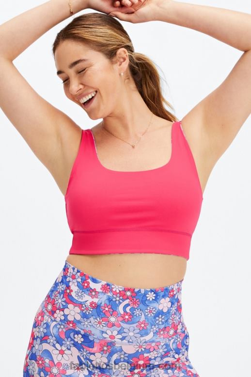 vrijheid bloemen/teaberry vrouwen Harlyn omkeerbare midi medium impact sportbeha Fabletics LH20J1853