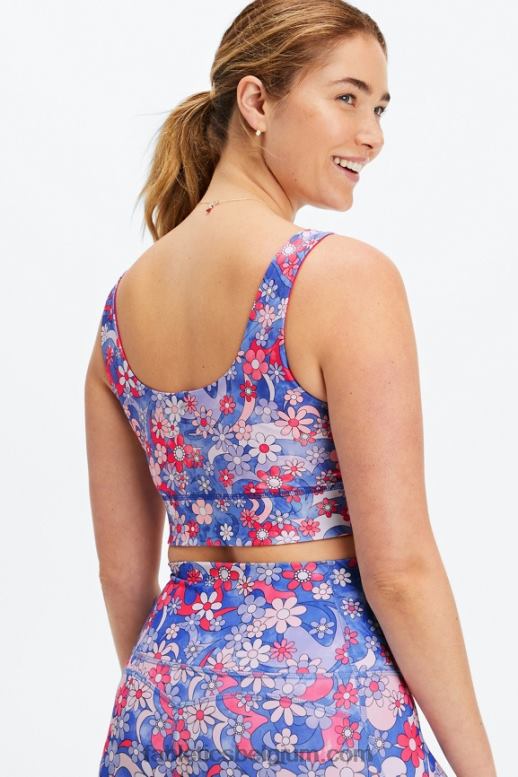 vrijheid bloemen/teaberry vrouwen Harlyn omkeerbare midi medium impact sportbeha Fabletics LH20J1853