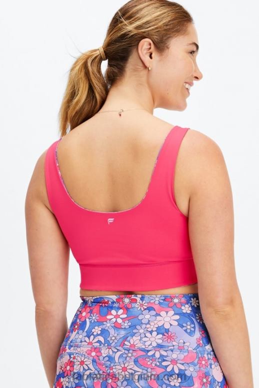 vrijheid bloemen/teaberry vrouwen Harlyn omkeerbare midi medium impact sportbeha Fabletics LH20J1853