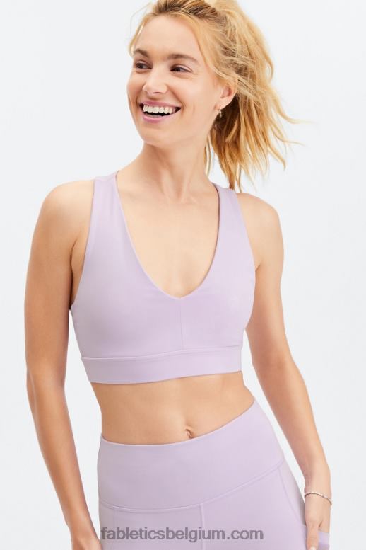 wazige iris vrouwen midi medium impact sportbeha voor onderweg 129 Fabletics LH20J1833