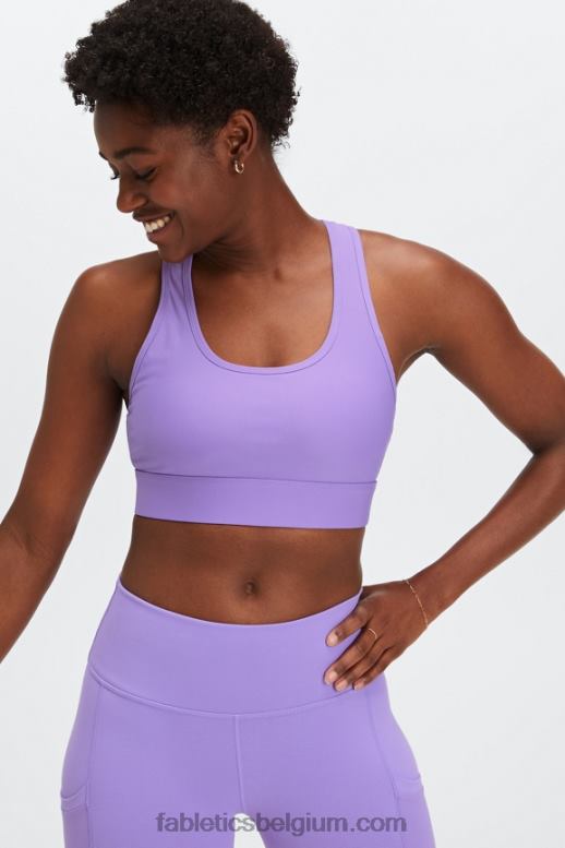wilde blauweregen vrouwen medium impact sportbeha voor onderweg 115 Fabletics LH20J1759