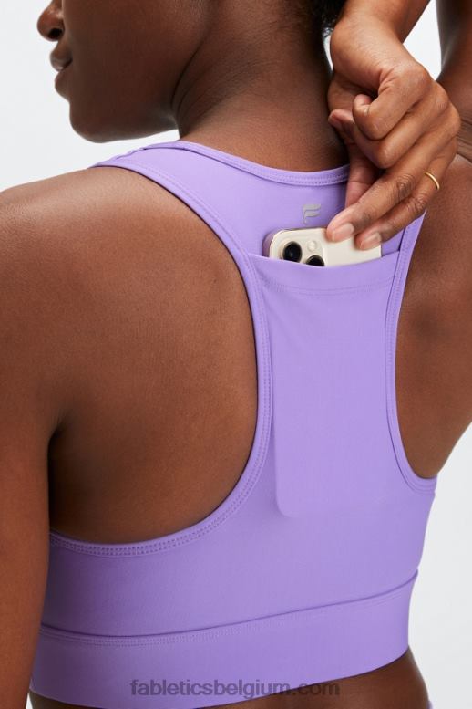 wilde blauweregen vrouwen medium impact sportbeha voor onderweg 115 Fabletics LH20J1759