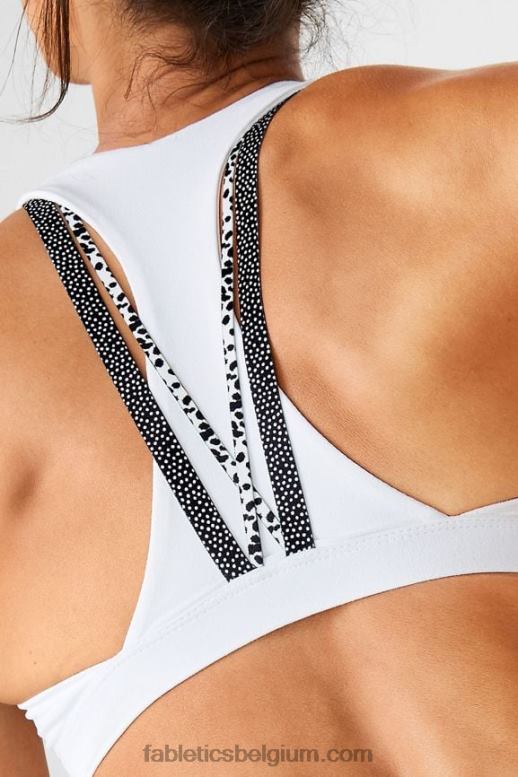 wit/microstip/gevlekt vrouwen boost medium impact sportbeha 121 Fabletics LH20J1788