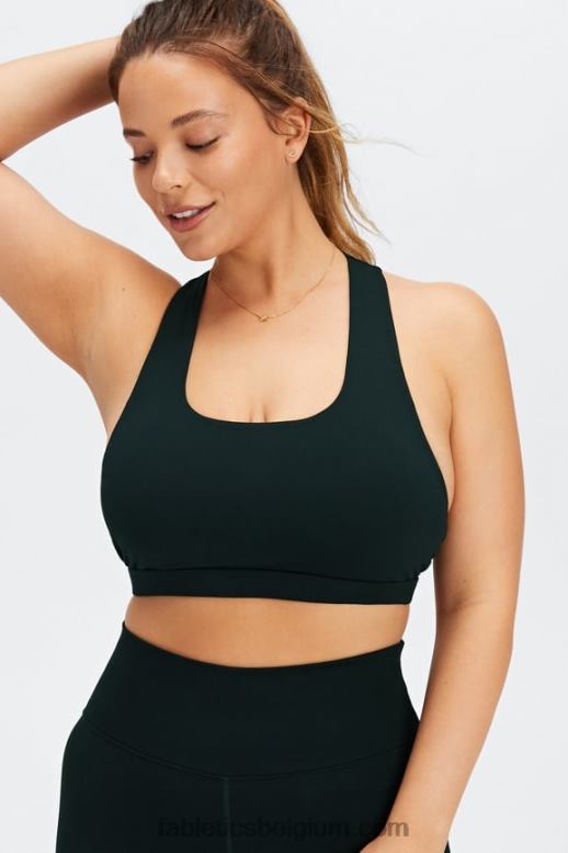 zwart/gebrand oker golvende leo vrouwen boost medium impact sportbeha 122 Fabletics LH20J1794