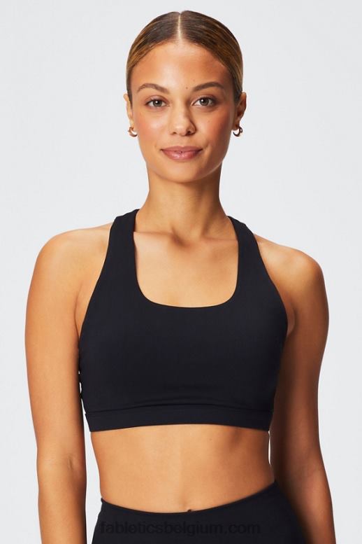 zwart/highlighter golvende cheetah vrouwen boost medium impact sportbeha 119 Fabletics LH20J1780