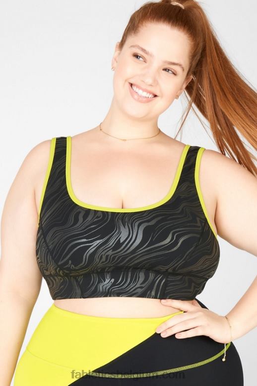zwart klein gemarmerd/geschil vrouwen prue medium impact sportbeha Fabletics LH20J1940