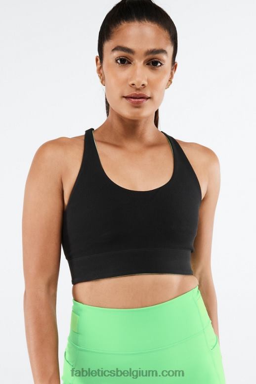 zwart/lenteblad vrouwen simone sculptknit omkeerbare sportbeha Fabletics LH20J1863