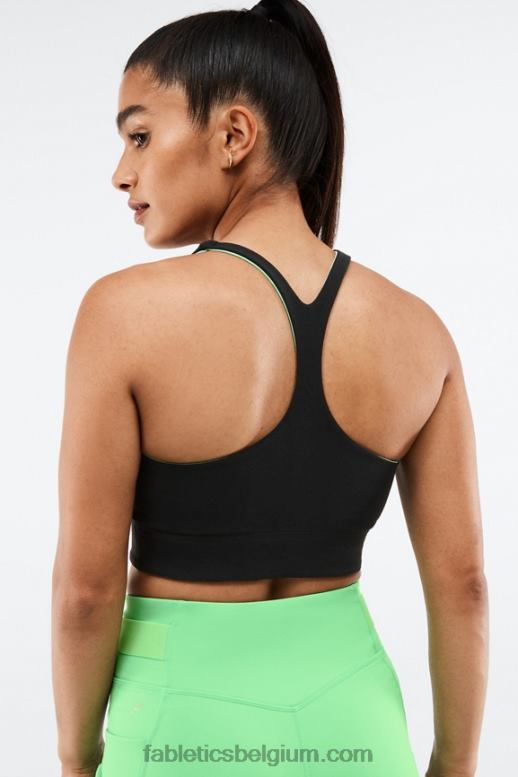 zwart/lenteblad vrouwen simone sculptknit omkeerbare sportbeha Fabletics LH20J1863