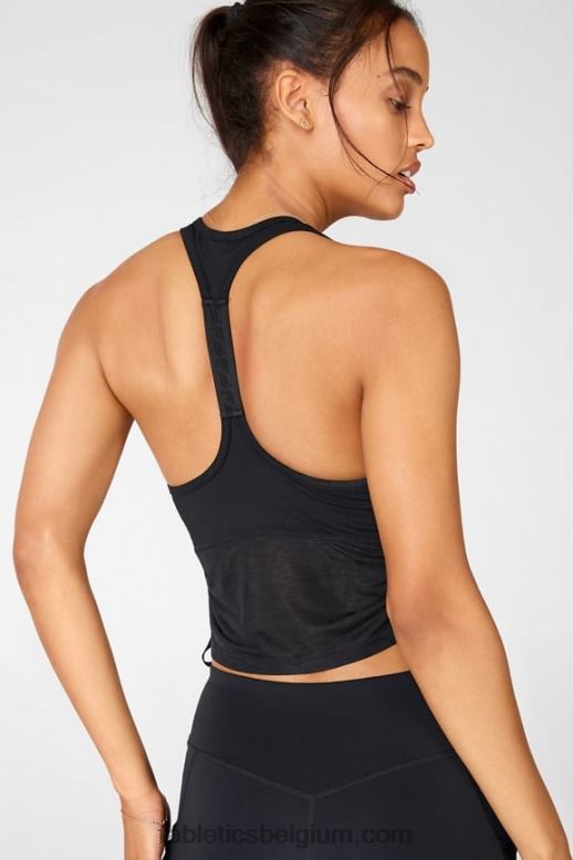 zwart logo vrouwen Ryan midi-sportbeha met logo Fabletics LH20J1927