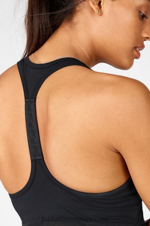 zwart logo vrouwen Ryan midi-sportbeha met logo Fabletics LH20J1927