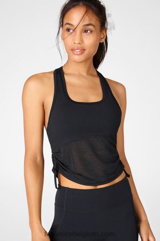 zwart logo vrouwen Ryan midi-sportbeha met logo Fabletics LH20J1927