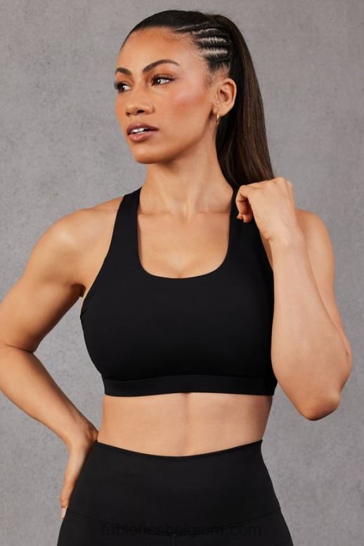 zwart/microstip vrouwen boost medium impact sportbeha 119 Fabletics LH20J1776