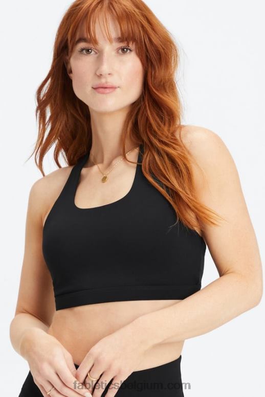 zwart/reflecterend zilver vrouwen boost medium impact sportbeha 120 Fabletics LH20J1781