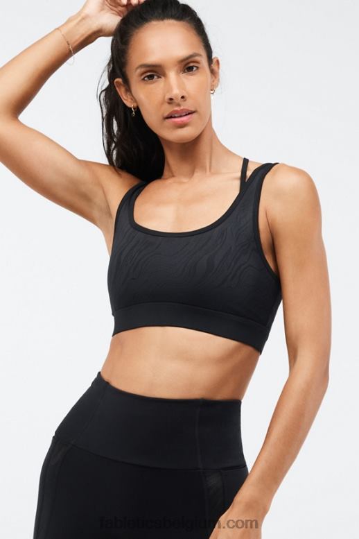 zwart vrouwen kira medium impact sportbeha Fabletics LH20J1896
