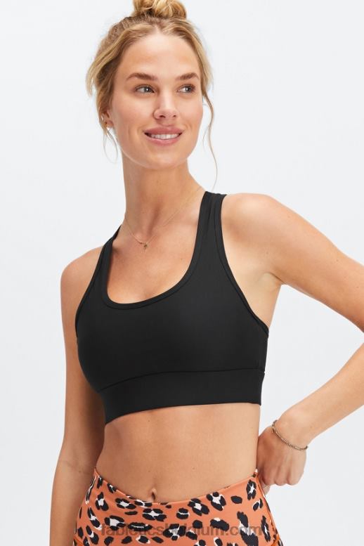 zwart vrouwen medium impact sportbeha voor onderweg 113 Fabletics LH20J1745