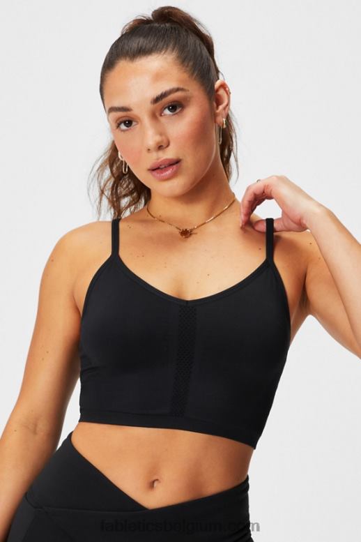 zwart vrouwen synchroniseer naadloze bralette Fabletics LH20J2817