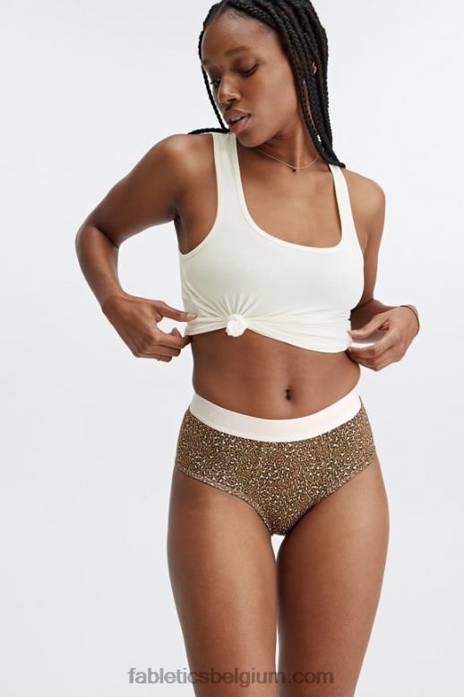 donkere bronzen luipaardvlek vrouwen 24-7 slip met hoge taille Fabletics LH20J2866