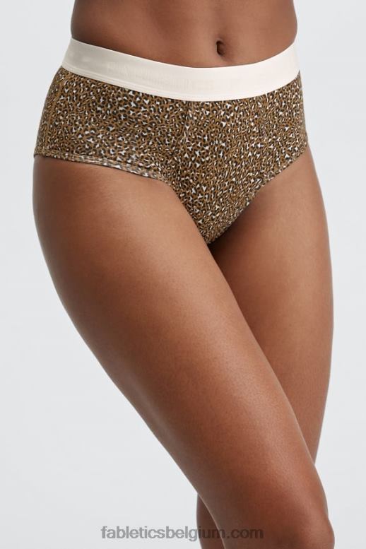 donkere bronzen luipaardvlek vrouwen 24-7 slip met hoge taille Fabletics LH20J2866