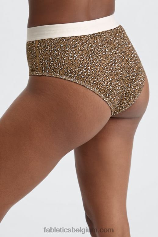 donkere bronzen luipaardvlek vrouwen 24-7 slip met hoge taille Fabletics LH20J2866