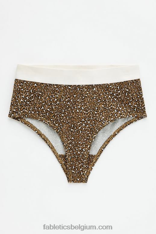 donkere bronzen luipaardvlek vrouwen 24-7 slip met hoge taille Fabletics LH20J2866