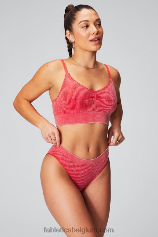 gewassen aardbei rood vrouwen kabel gebreide slip Fabletics LH20J2819