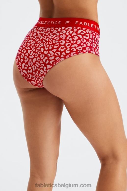 haute rode luipaardkus vrouwen 24-7 slip met hoge taille Fabletics LH20J2865
