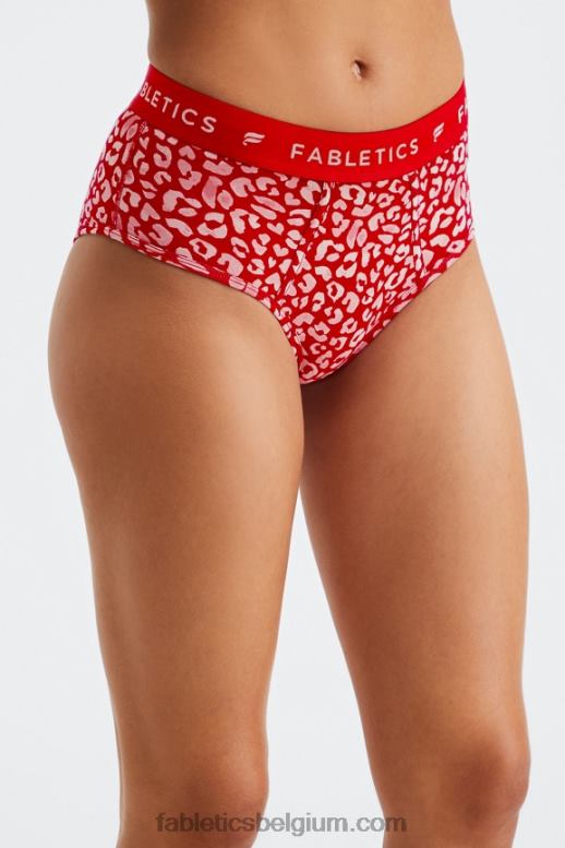 haute rode luipaardkus vrouwen 24-7 slip met hoge taille Fabletics LH20J2865