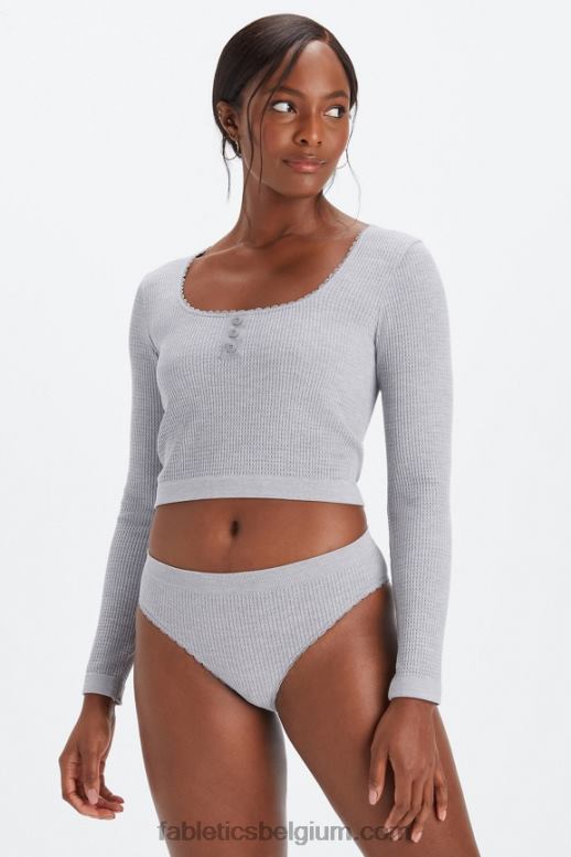 klassieke grijze heide vrouwen kabel gebreide slip Fabletics LH20J2821