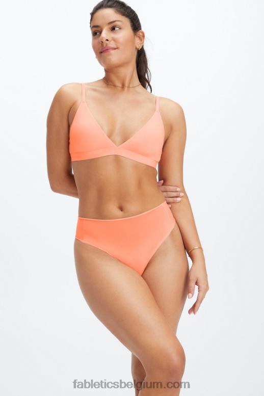 koraal vrouwen fijn aanvoelende string met hoge taille Fabletics LH20J2882