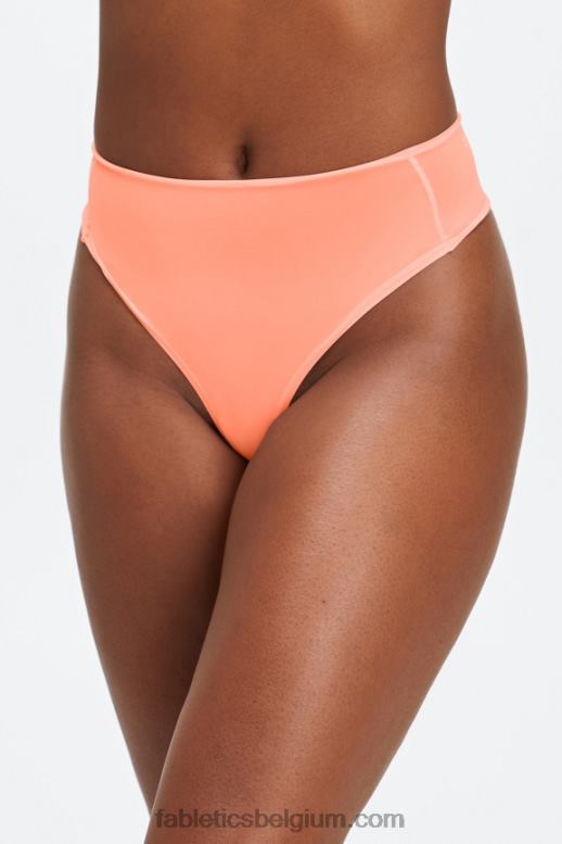 koraal vrouwen fijn aanvoelende string met hoge taille Fabletics LH20J2882