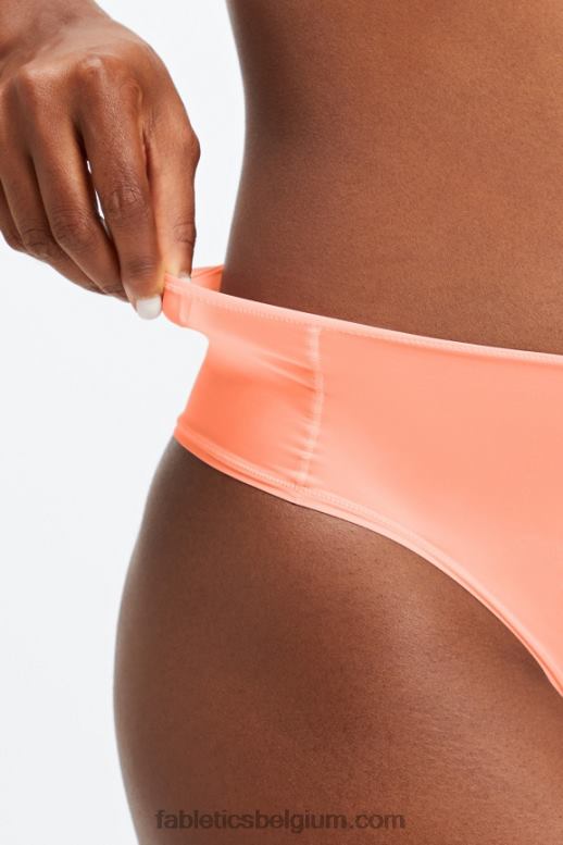 koraal vrouwen fijn aanvoelende string met hoge taille Fabletics LH20J2882