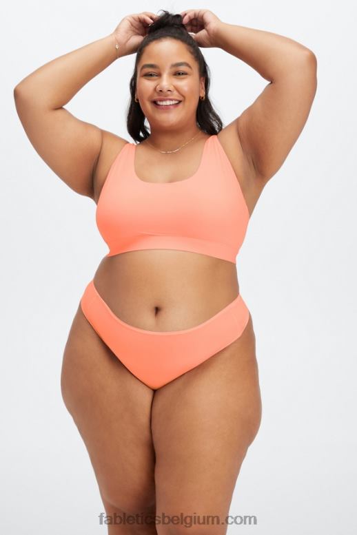 koraal vrouwen fijn aanvoelende string met hoge taille Fabletics LH20J2883