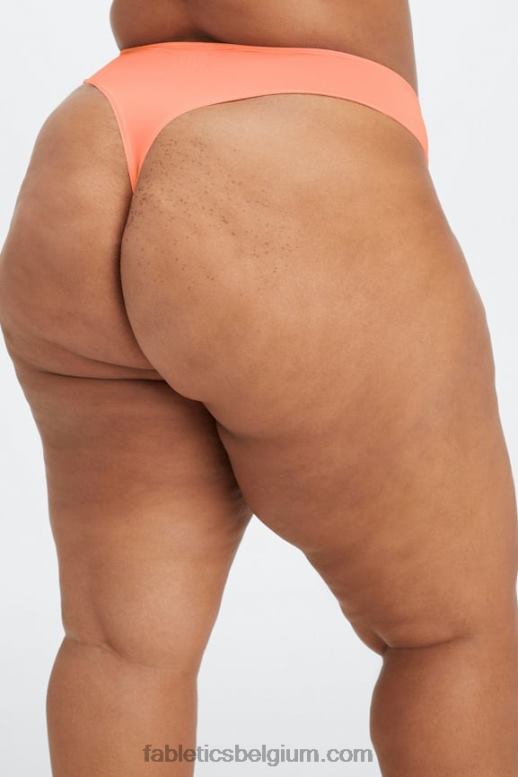 koraal vrouwen fijn aanvoelende string met hoge taille Fabletics LH20J2883