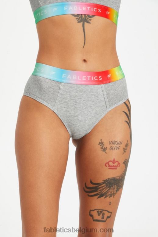 licht grijs gemêleerd vrouwen 24/7 Pride slip met hoge taille Fabletics LH20J2862