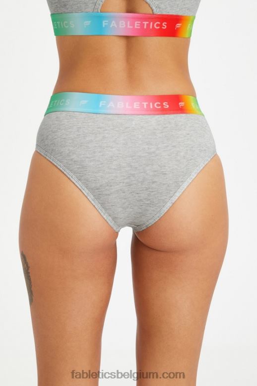 licht grijs gemêleerd vrouwen 24/7 Pride slip met hoge taille Fabletics LH20J2862