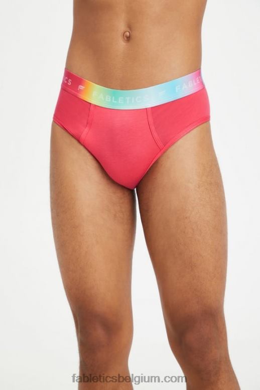 magenta rood vrouwen 24/7 Pride slip met hoge taille Fabletics LH20J2861