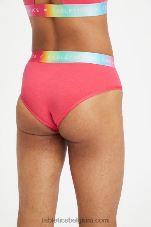 magenta rood vrouwen 24/7 Pride slip met hoge taille Fabletics LH20J2861