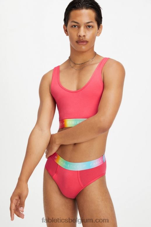 magenta rood vrouwen 24/7 Pride slip met hoge taille Fabletics LH20J2861