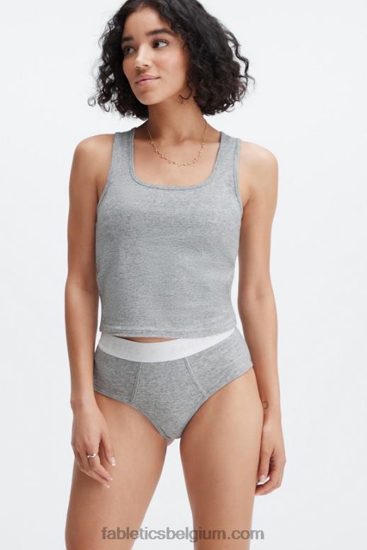 midden grijze heide vrouwen 24-7 slip met hoge taille Fabletics LH20J2863