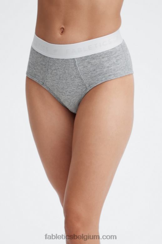 midden grijze heide vrouwen 24-7 slip met hoge taille Fabletics LH20J2863