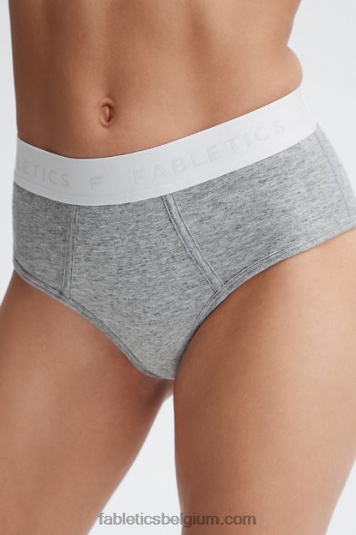 midden grijze heide vrouwen 24-7 slip met hoge taille Fabletics LH20J2863