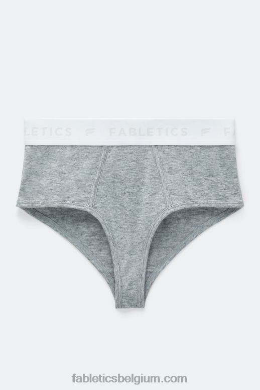 midden grijze heide vrouwen 24-7 slip met hoge taille Fabletics LH20J2863