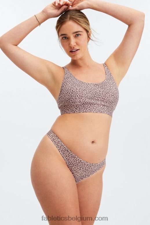 stoffige rozetluipaardvlek vrouwen fijn aanvoelende string Fabletics LH20J2847