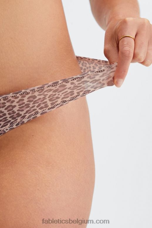 stoffige rozetluipaardvlek vrouwen fijn aanvoelende string Fabletics LH20J2847