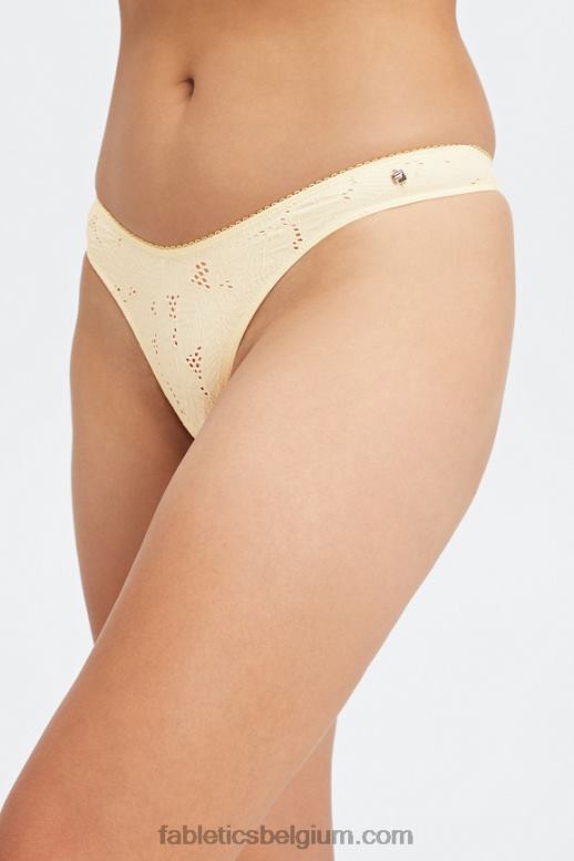 zilverreiger/vervaagde limoen vrouwen naadloze kanten string met hoge taille Fabletics LH20J2892