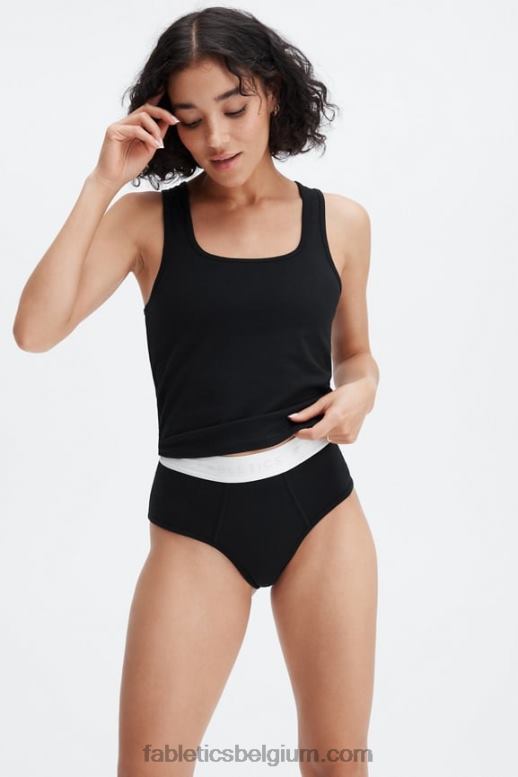 zwart vrouwen 24-7 slip met hoge taille Fabletics LH20J2864