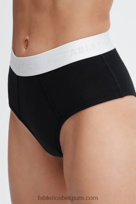 zwart vrouwen 24-7 slip met hoge taille Fabletics LH20J2864
