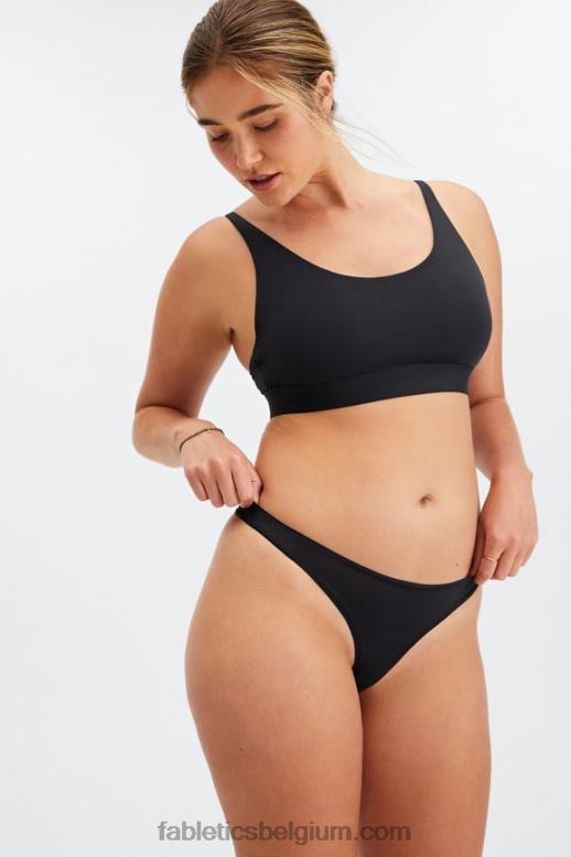 zwart vrouwen fijn aanvoelende string Fabletics LH20J2844