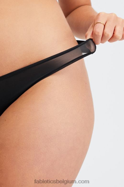 zwart vrouwen fijn aanvoelende string Fabletics LH20J2844